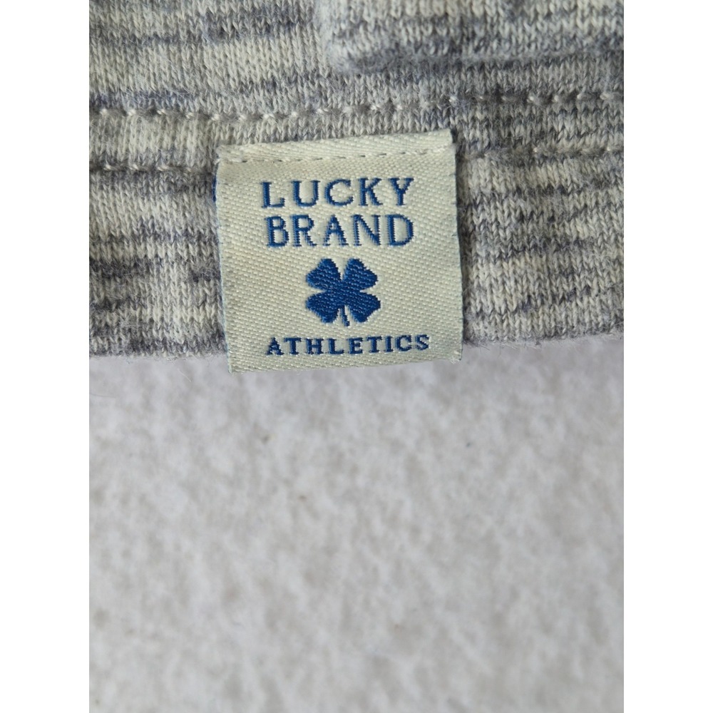 Lucky Brand Athletics Hoodie Mens XXL Gray Henley Pullover Fleece Sweatshirt - Picture 4 of 7